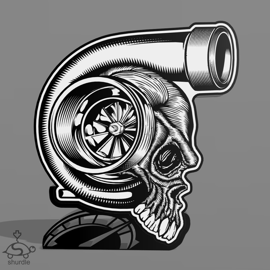 Turbo Skull 3D Printed Wall Mounted or Table Mounted LED Light Box