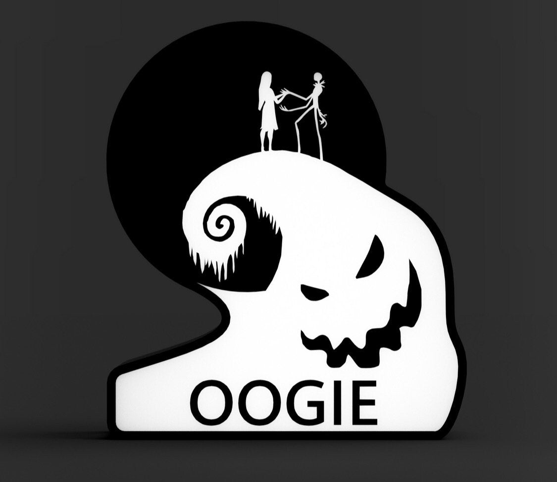 Personalized Name Nightmare Before Christmas 3D Printed Light Box, Christmas Lighting, Night Light for Kids, Christmas Night Light