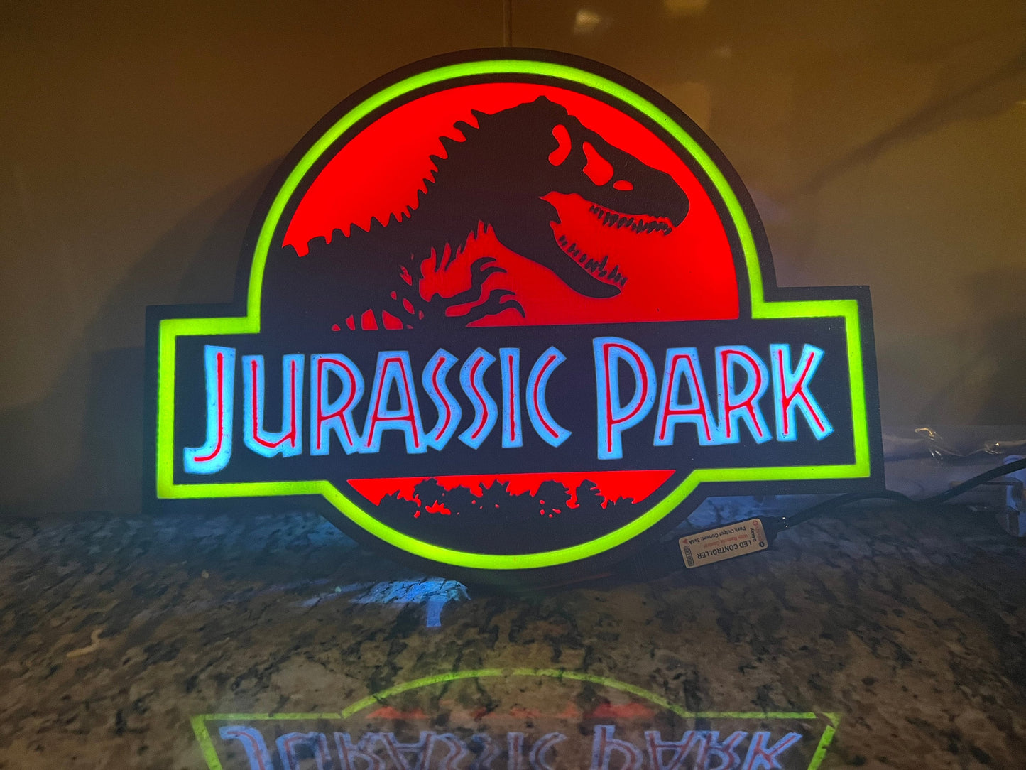 Custom Jurassic Park Light Box, Dinosaur Christmas Gift, Dinosaur Decor, Movie Lover Gift, Movie Home Decor