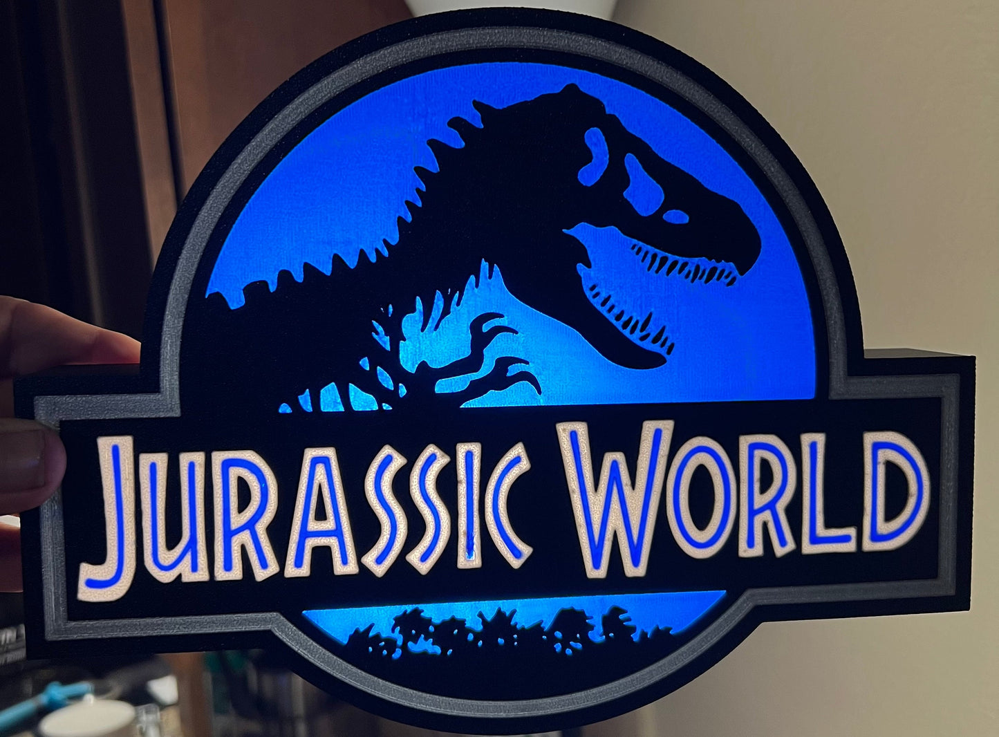 Custom Jurassic World Light Box, Light Up Sign Gift, Jurassic World Birthday Gift, Wall Decor Light, Table Top Light