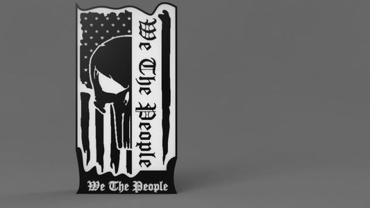 Custom Punisher We The People Fla 3D Printed Light Box, Light Up Sign, Wall Decor Light, Table Top Light