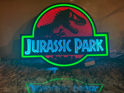 Custom Jurassic Park Light Box, Dinosaur Christmas Gift, Dinosaur Decor, Movie Lover Gift, Movie Home Decor